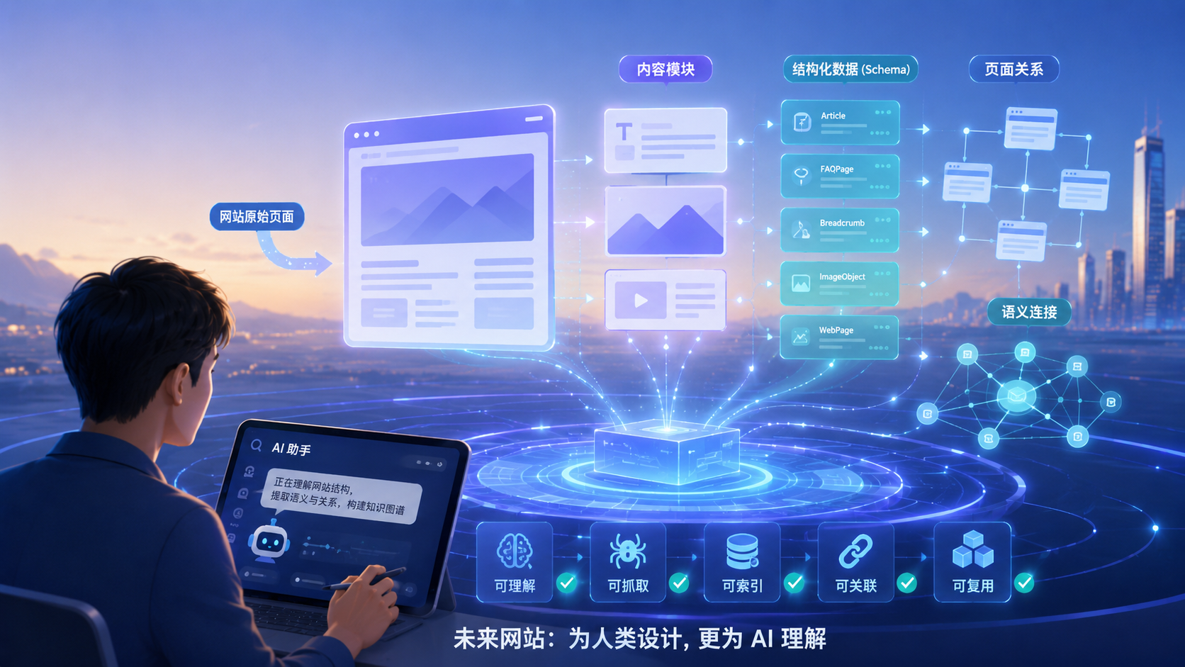 未来网站结构化与语义连接示意图